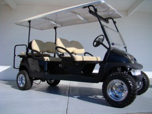 Black Lifted 6 Passenger Limo Golf Cart Club Car Precedent